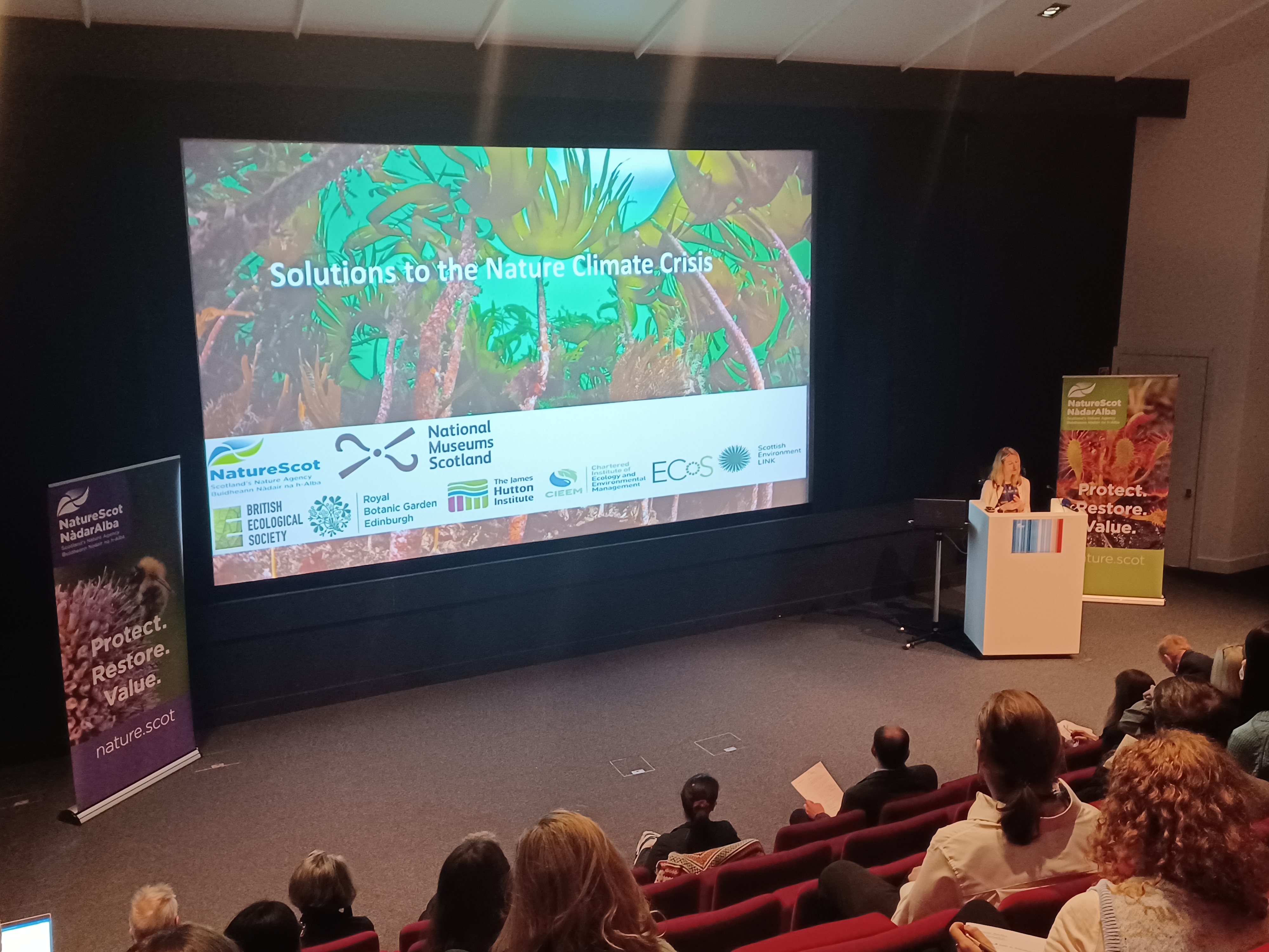 NatureScot chief executive Francesca Osowska presenting