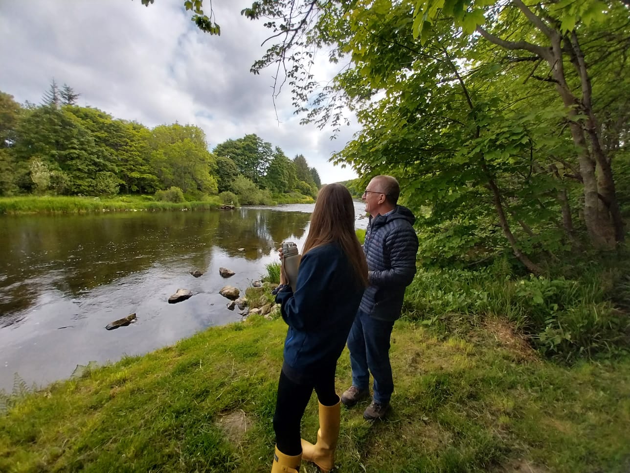 Karen and Richard by the river Deveron