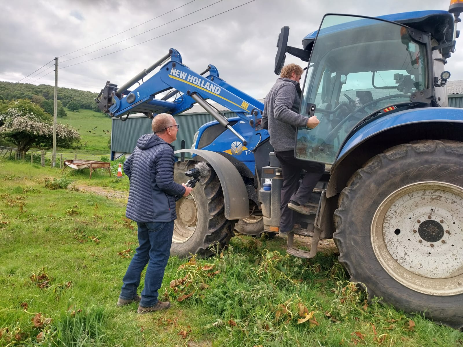 Dan getting into a tractor